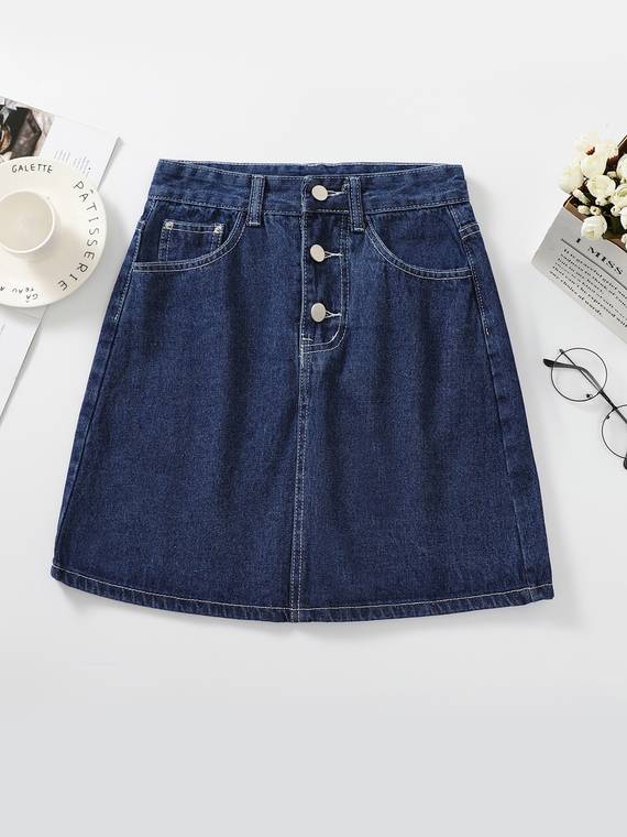 women-skirts-Button-A-Line-Skirt-3741