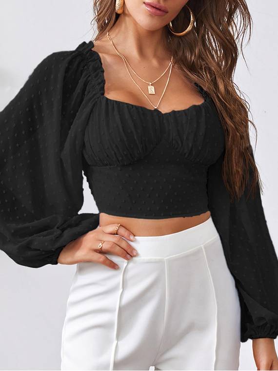 women-tops-Ruched-Pullover-Blouse-412
