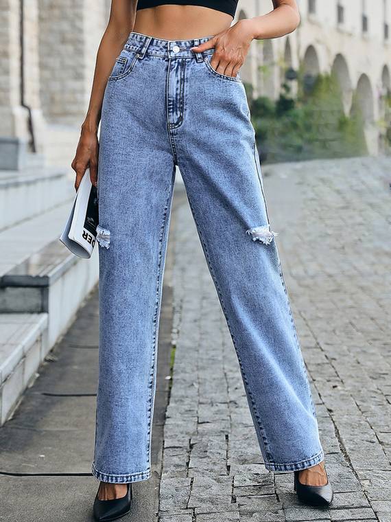 women-jeans
-Ripped-Straight-Leg-Jeans-1194