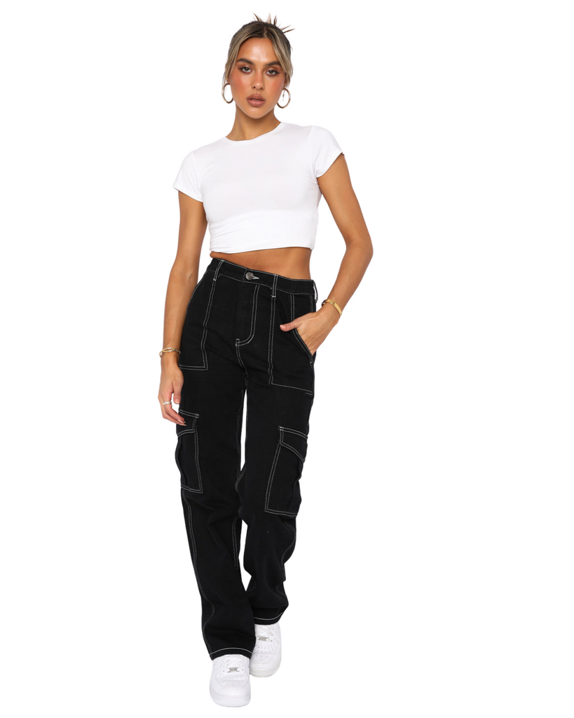 Polyester Low Waist Casual Straight Leg Pants