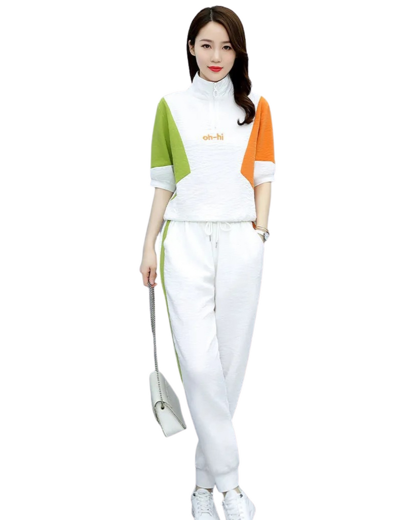 Polyester Polo Collar Solid Two Piece Dress