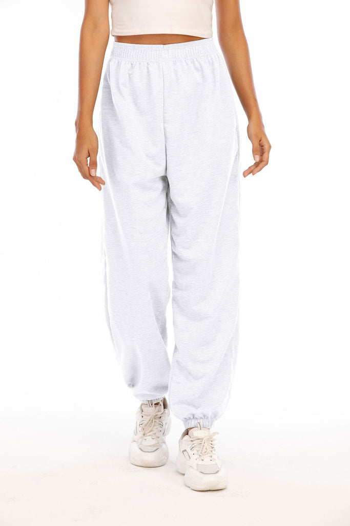 Polyester Solid Casual High Waist Jogger