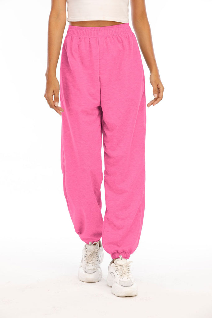 Polyester Solid Casual High Waist Jogger
