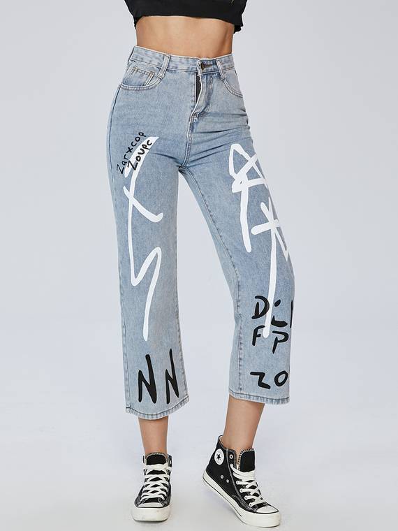 women-jeans
-Positioning-Printing-Straight-Leg-Jeans-967