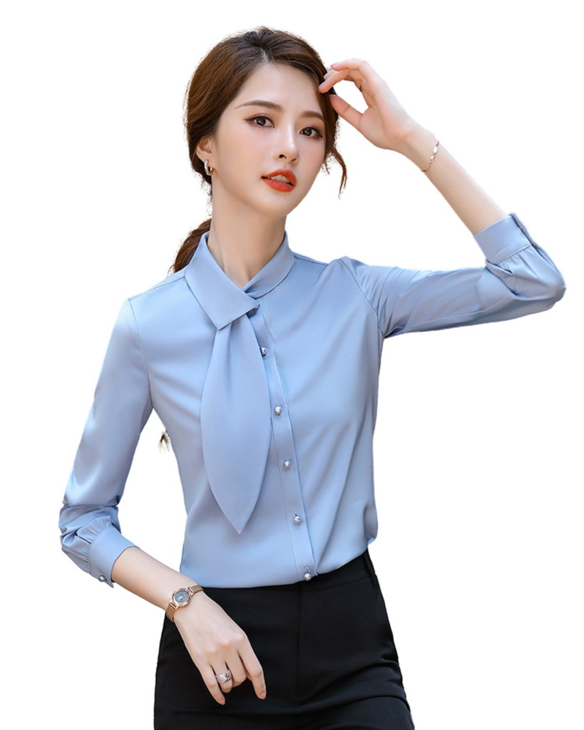 Polyester Solid Long Sleeve Shirt