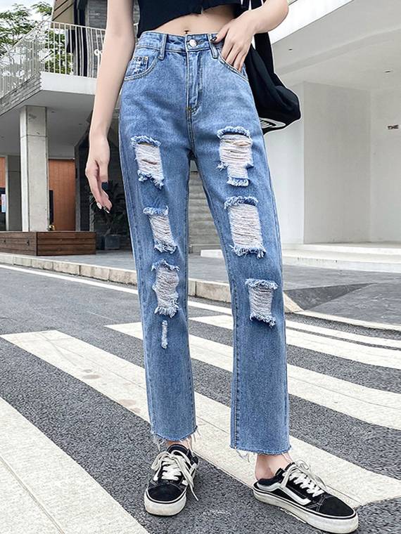 women-jeans
-Ripped-Straight-Leg-Jeans-974