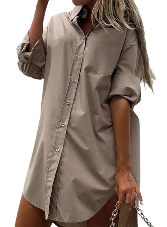 Polyester Solid Collared Shirt