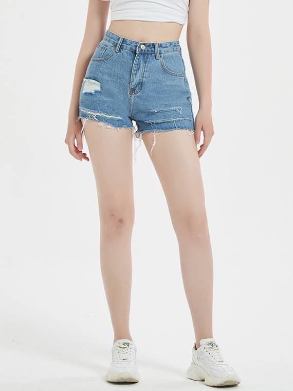 women-shorts-Ripped-Straight-Leg-Shorts-3545