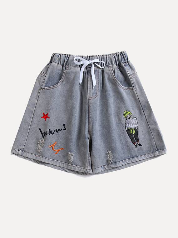 women-shorts-Embroidery-Bermuda-Shorts-3523