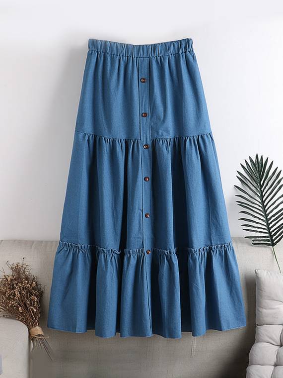 women-skirts-Button-A-Line-Skirt-3720