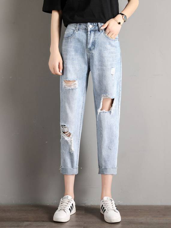 women-jeans
-Ripped-Straight-Leg-Jeans-999