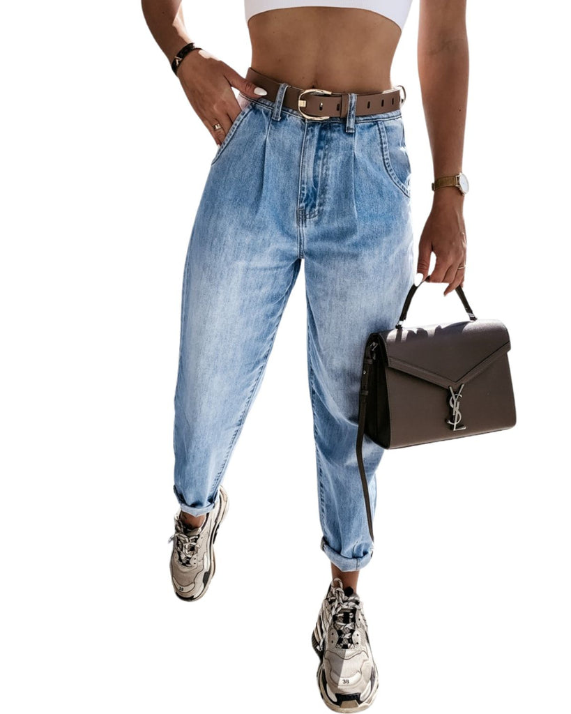 Polyester Mid Waist Jeans