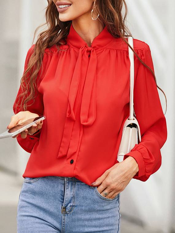 women-tops-Ruched-Pullover-Blouse-253