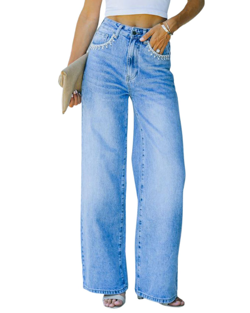 Cotton High Waist Overalls Jeans