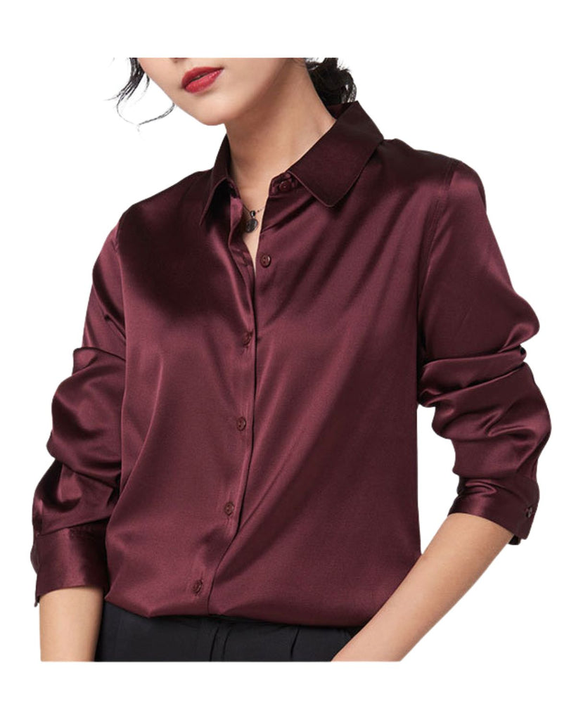 Polyester Long Sleeve Lapel Button Down Shirt