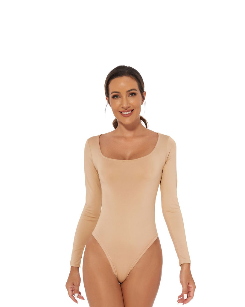 Polyester U Neck Solid Body Suit