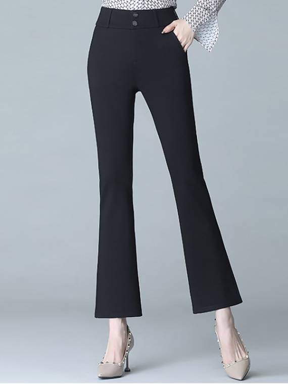 women-pants-Button-Flare-Leg-Pants-2936