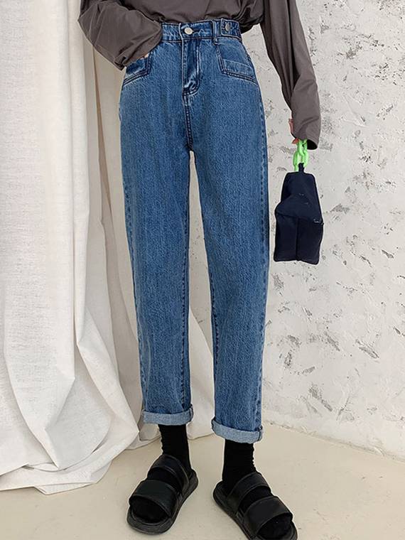 women-jeans
-Pocket-Straight-Leg-Jeans-1243