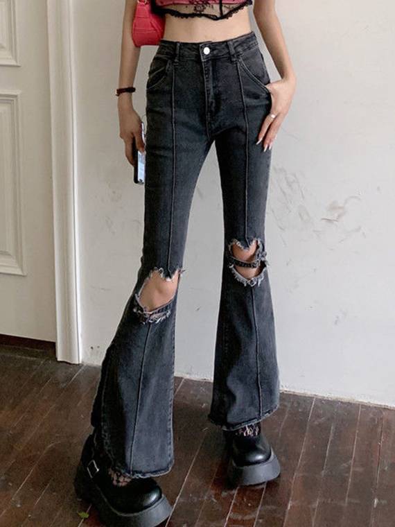 women-jeans
-Ripped-Flare-Leg-Jeans-1014