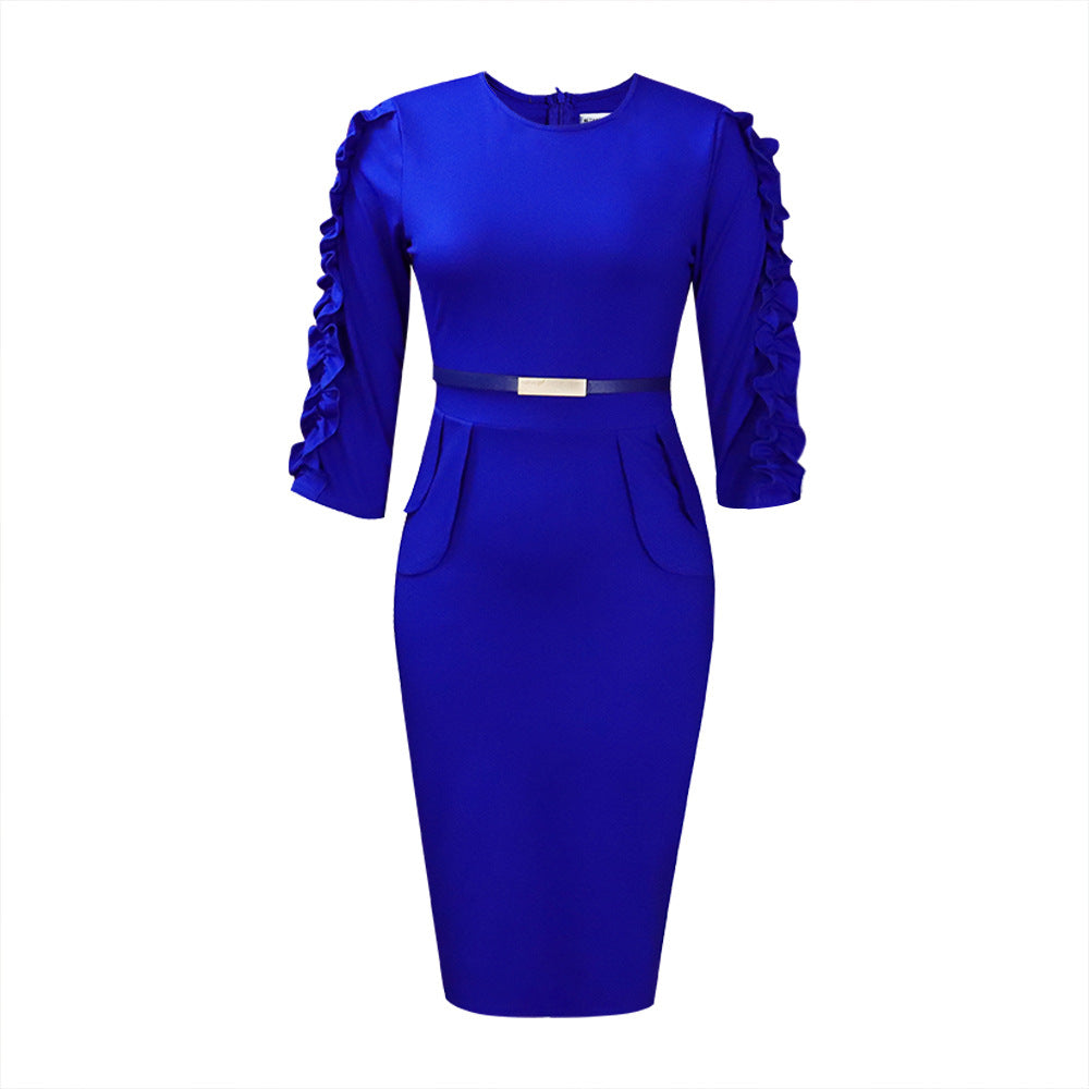 Polyester Solid Color Dress