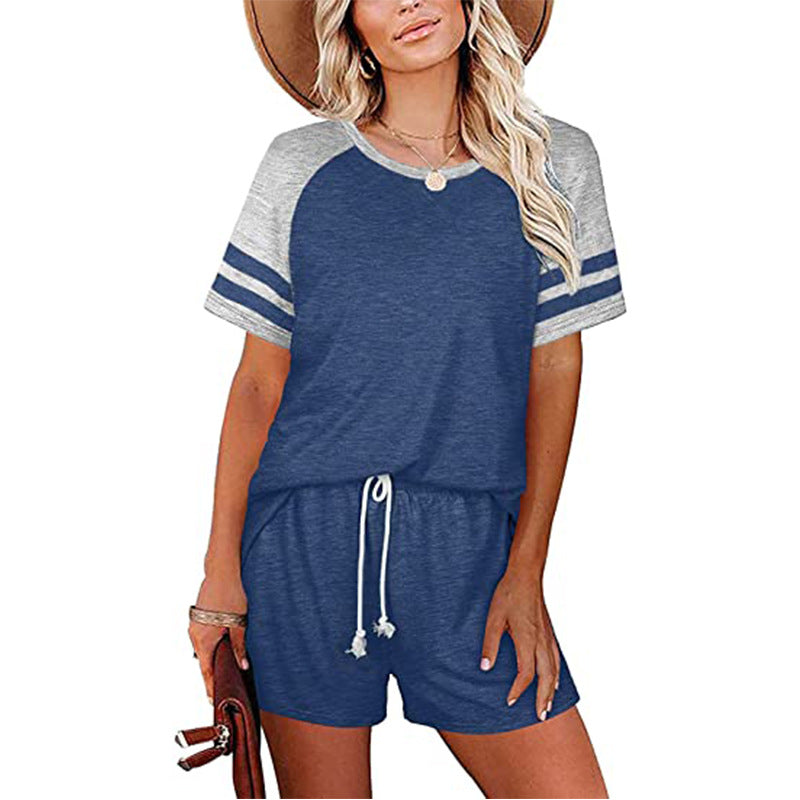 Cotton Blend Half Sleeve Round Neck T-shirt And Shorts