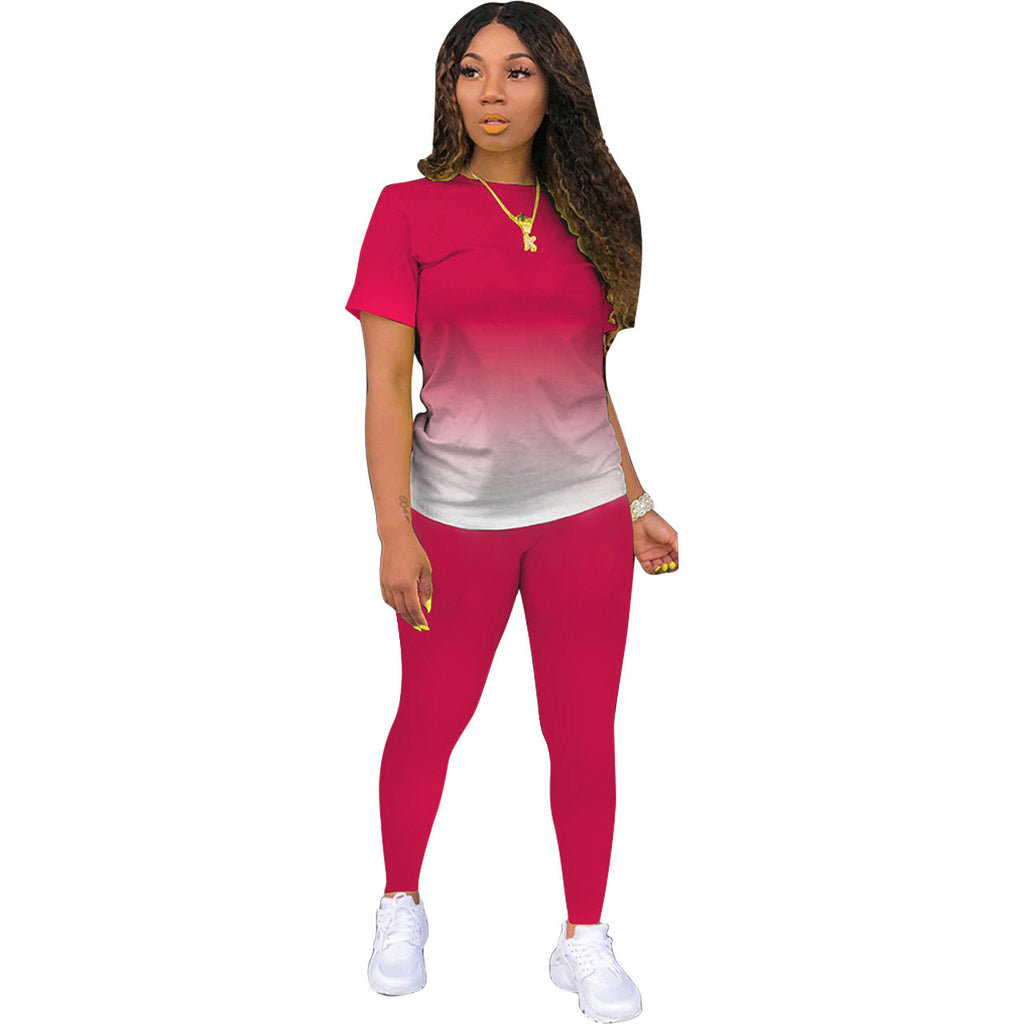 Polyester Half Sleeve Round Neck Top And Pants