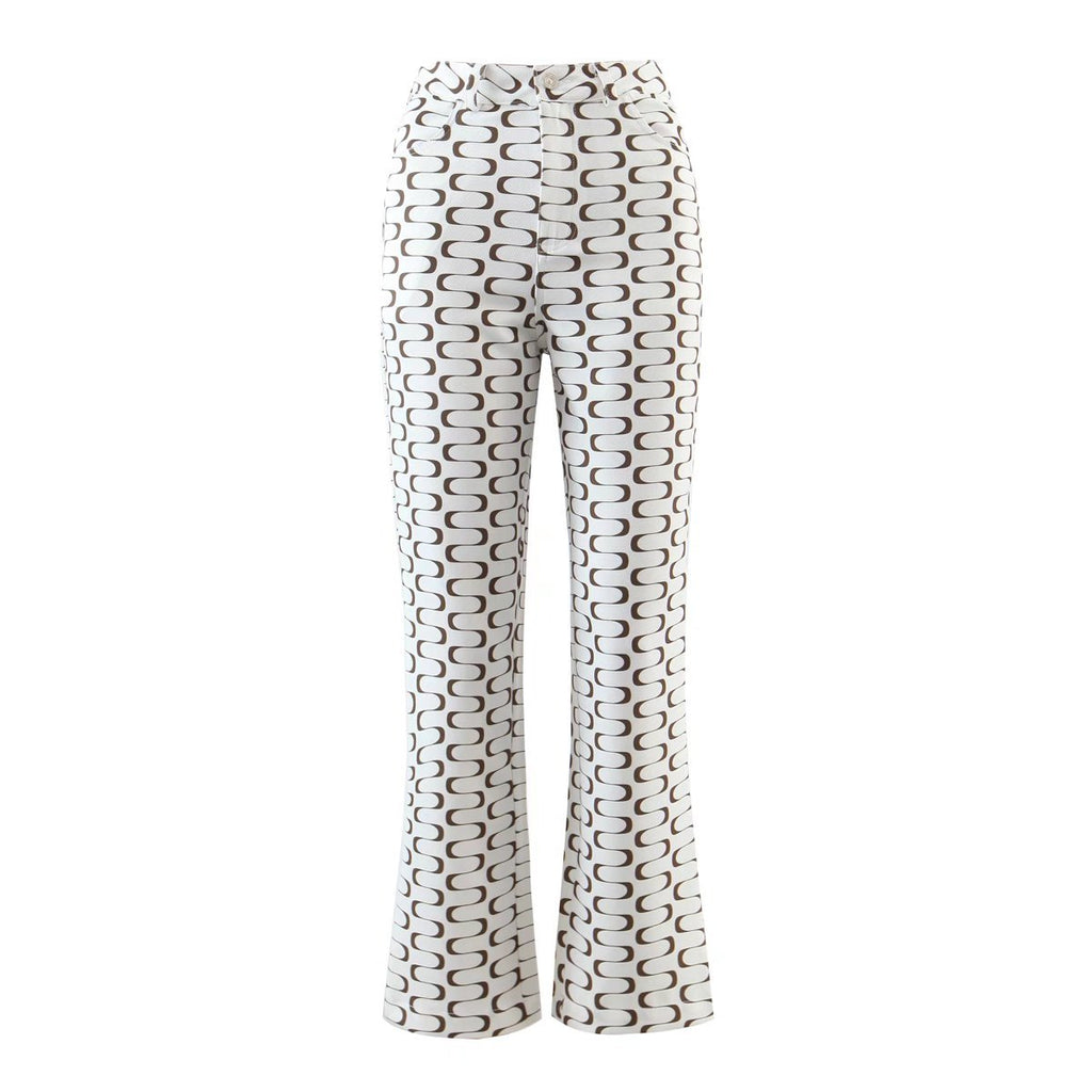 Polyester Printed Long Straight Pant
