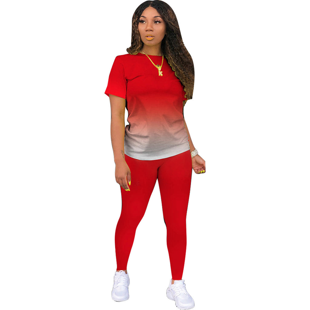 Polyester Half Sleeve Round Neck Top And Pants