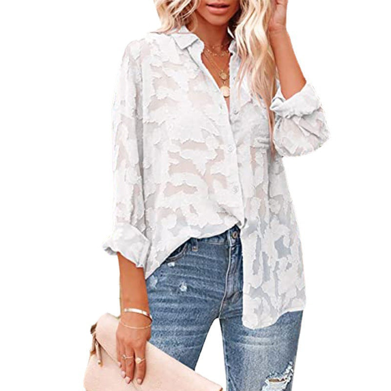 Polyester Floral Long Sleeve Shirt