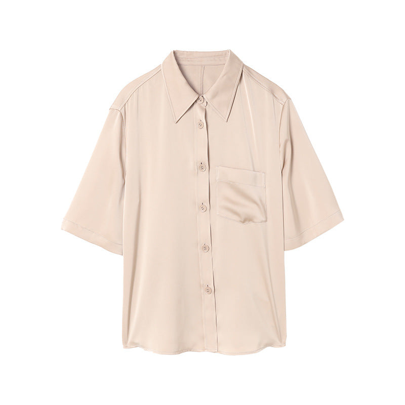 Polyester Spread collar Regular Sleeves Shirt