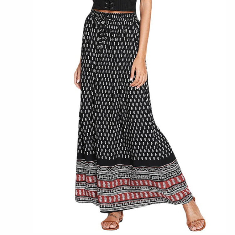 Polyester Printed Long Skirt