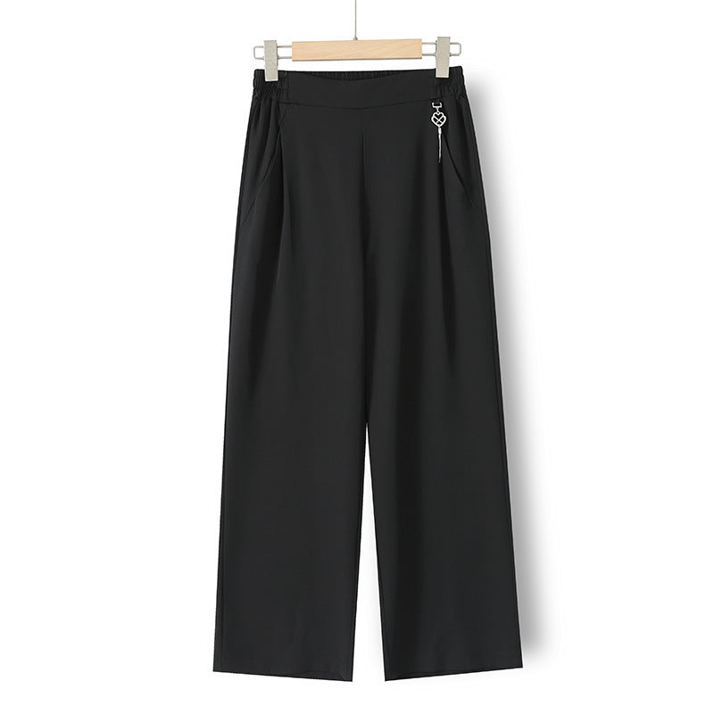 Polyester High Waist Solid Pants