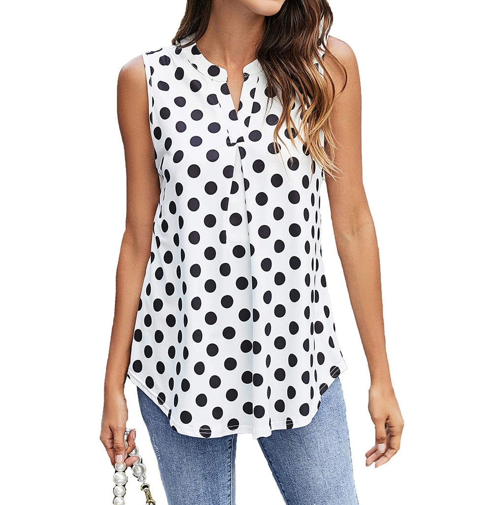 Polyester V Neck Solid Loose Casual Top