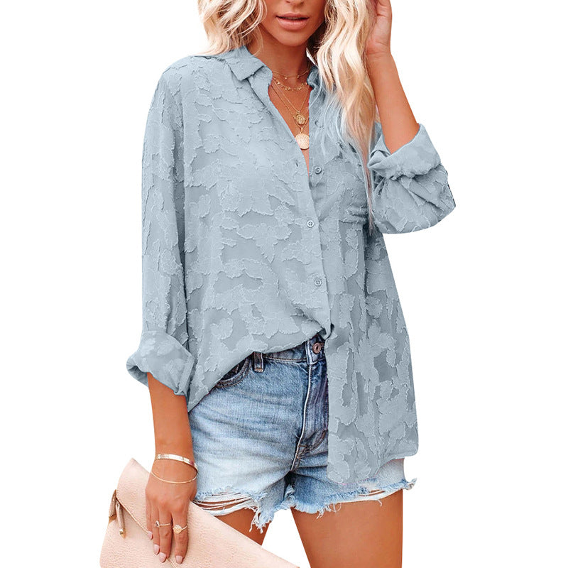 Polyester Floral Long Sleeve Shirt