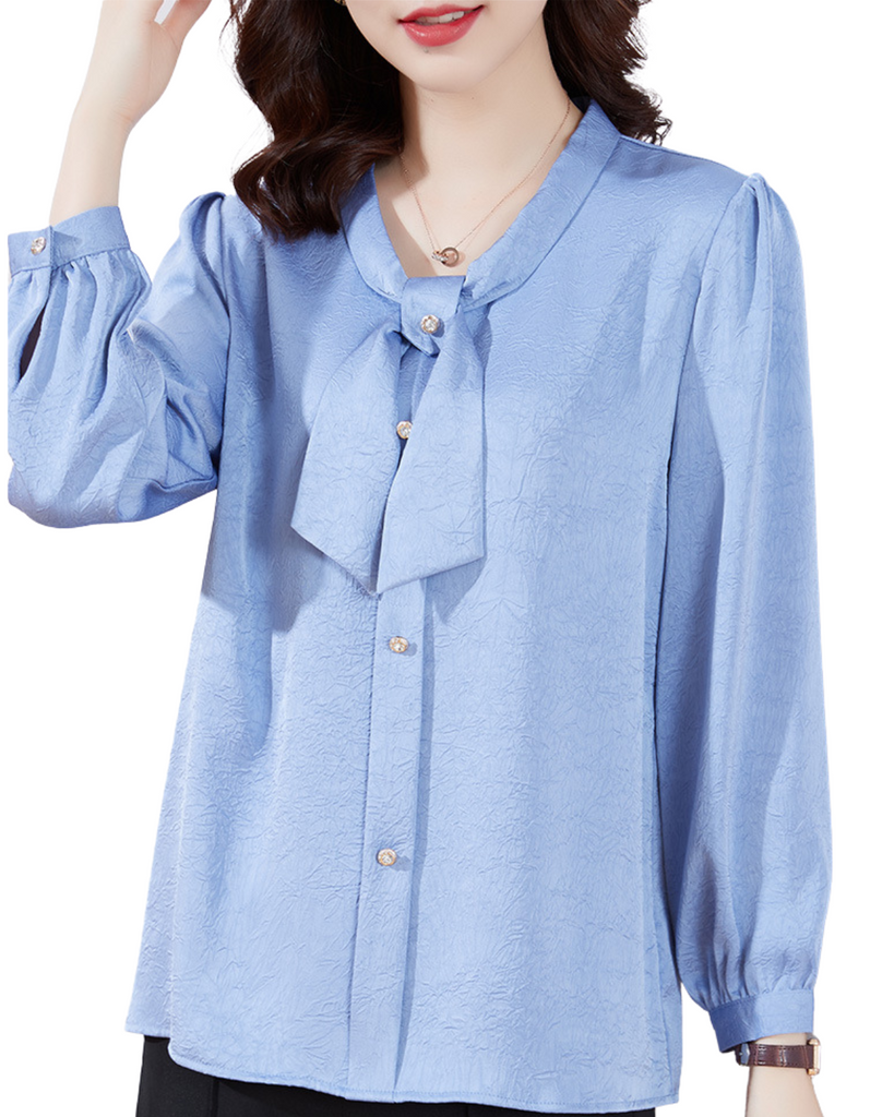 Polyester Solid Long Sleeve Tops