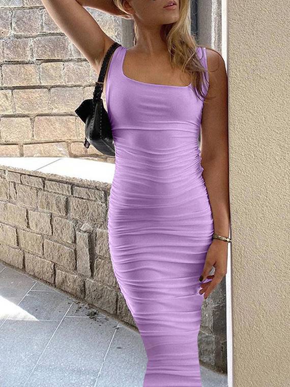 women-casual-dresses-Ruched-Bodycon-Dress-658