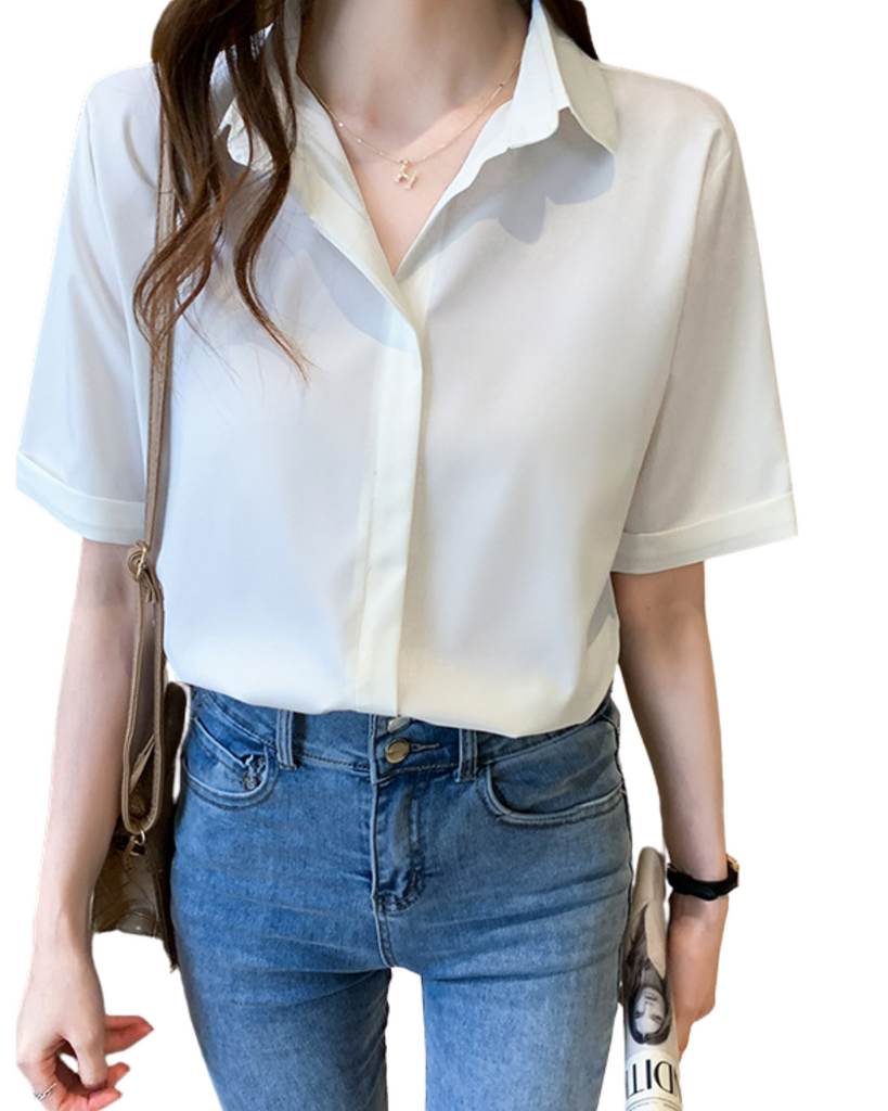 Cotton And Polyester Solid Half Sleeve Shirt