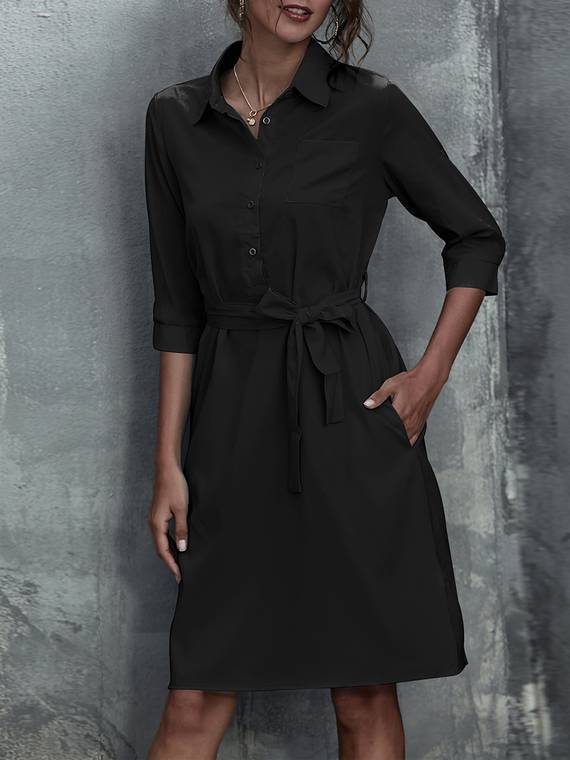 women-work-dresses-Belted-Shirt-Dress-5510