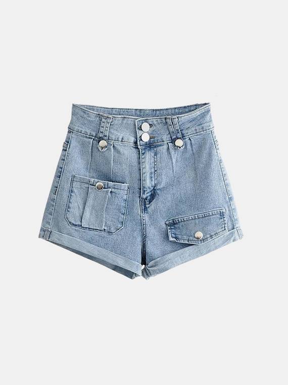 women-shorts-Pocket-Straight-Leg-Shorts-3451