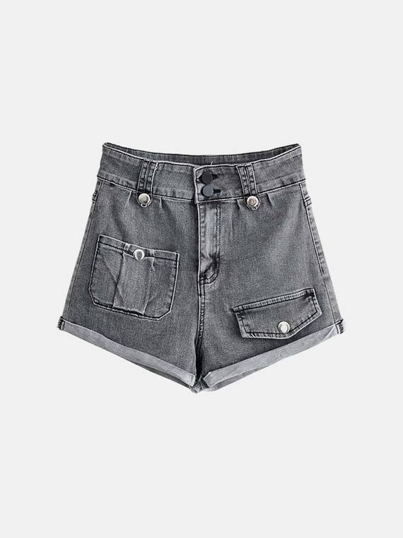 women-shorts-Pocket-Straight-Leg-Shorts-3451