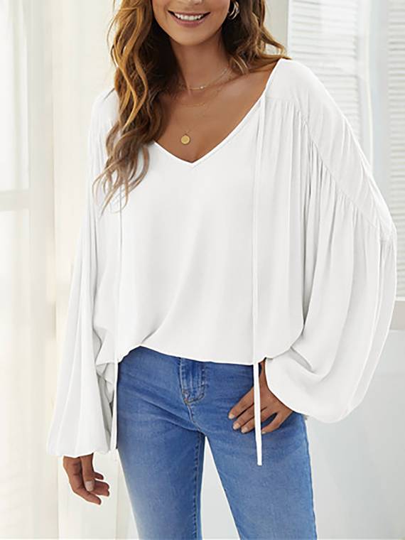 women-tops-Draped-Pullover-Blouse-155