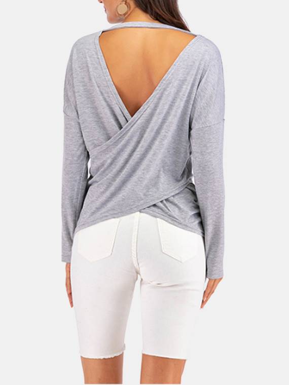 Backless Pullover T-Shirt