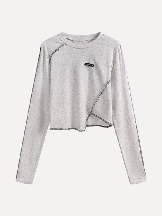 Contrast Stitch Pullover T-Shirt
