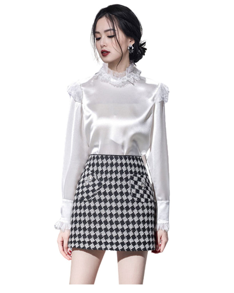 Polyester Stand Neck Regular Sleeves Top